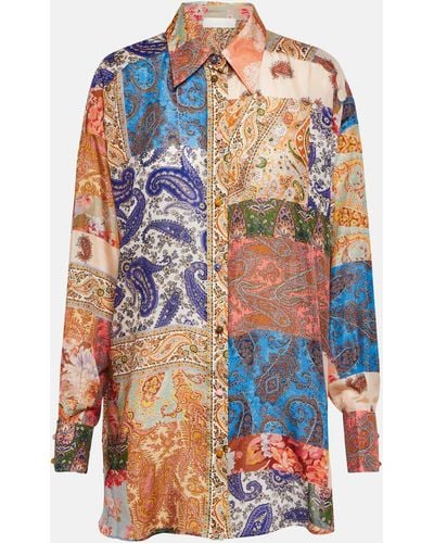 Zimmermann Devi Manstyle Silk Shirt - Multicolour
