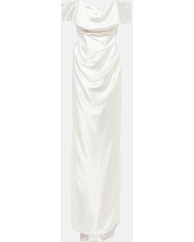 Vivienne Westwood Bridal Robe Long Cocotte aus Seide - Weiß