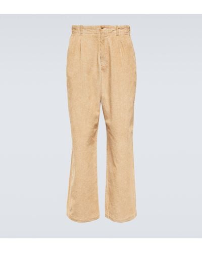 Our Legacy Borrowed Wide-leg Cotton And Linen Pants - Natural