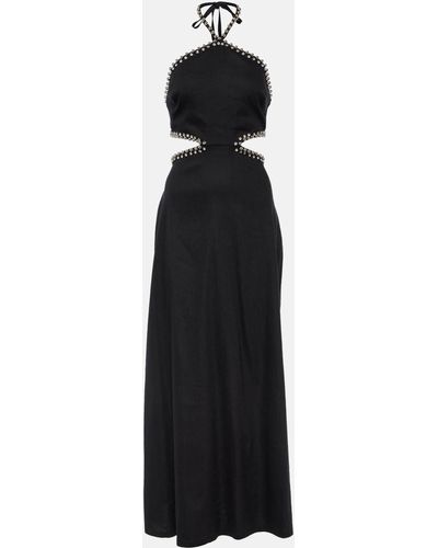 Jonathan Simkhai Bellina Cutout Linen-blend Maxi Dress - Black