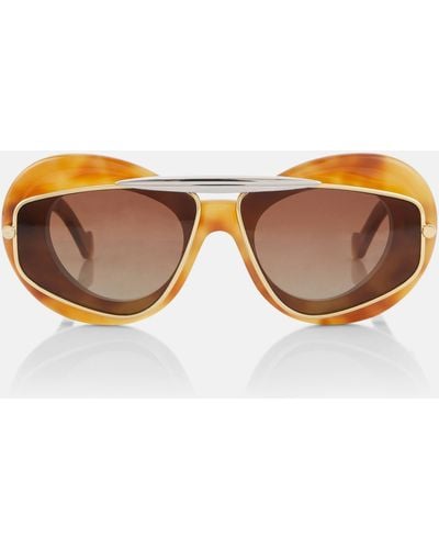 Loewe Wing Aviator Sunglasses - Brown