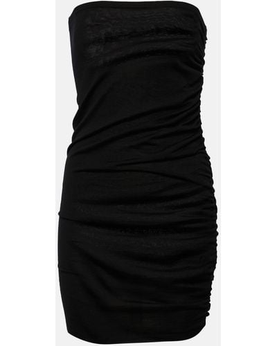 Isabel Marant Ruched Wool Minidress - Black