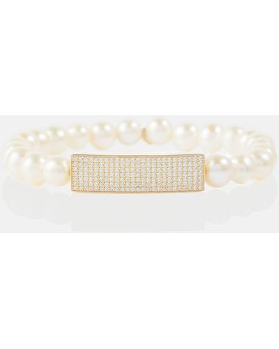 Sydney Evan 14kt Gold Bracelet With Pearls - White