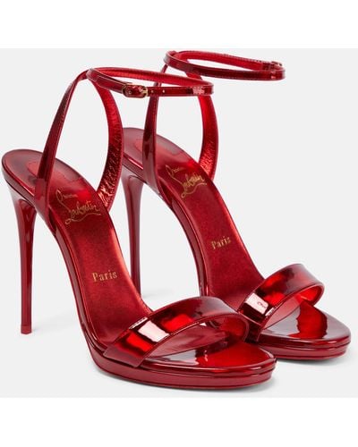 Christian Louboutin Loubi Queen 120 Patent Sandal - Red