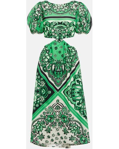 RED Valentino Bandana-print Cotton Midi Dress - Green