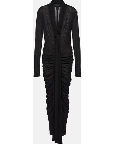 Givenchy Ruched Jersey Maxi Dress - Black