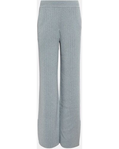 Loro Piana Ribbed-knit Cashmere Pants - Grey