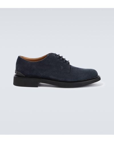 Tod's Suede Derby Shoes - Blue