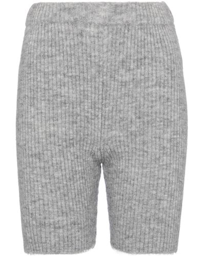 Nanushka Siu Ribbed-knit Biker Shorts - Grey