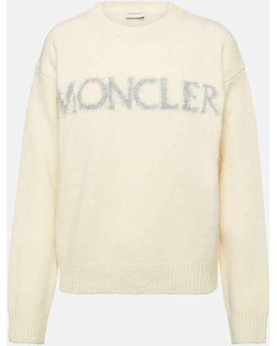 Moncler Sweater With Logo - Natural