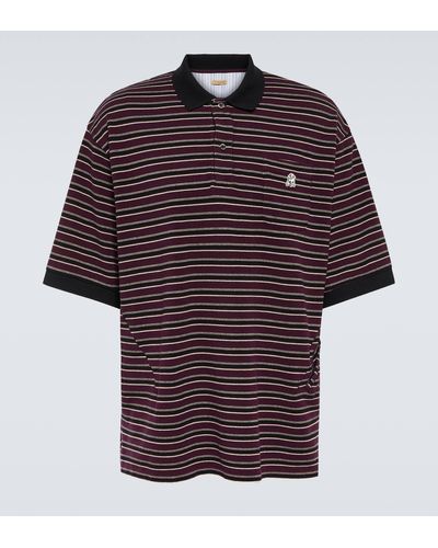 Undercover Striped Cotton Polo Shirt - Red