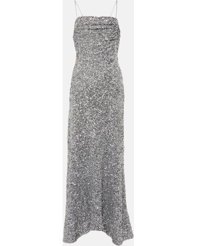 Ganni Sequined Slip Dress - Grey