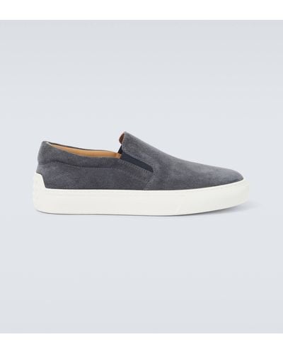 Tod's Cassetta Casual Suede Slip-on Sneakers - Blue
