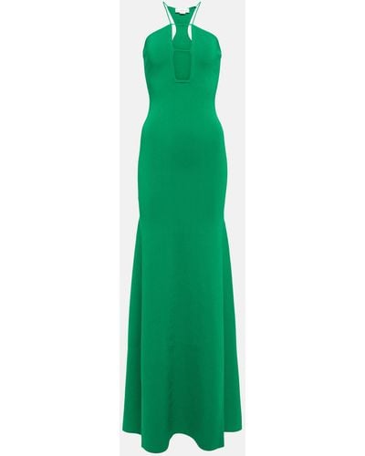 Victoria Beckham Halterneck Maxi Dress - Green