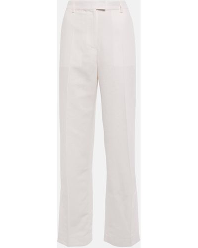 AYA MUSE Polaris Wide-leg Linen And Cotton Pants - White