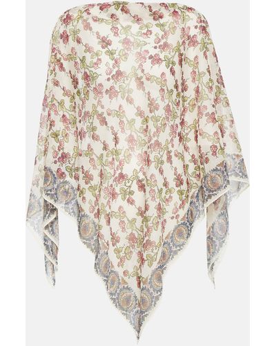 Etro Printed Poncho - Natural