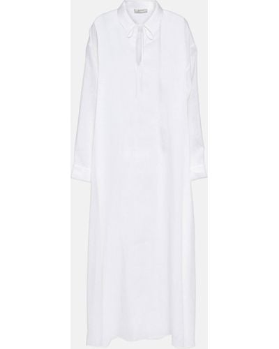 Asceno Linen Midi Dress - White