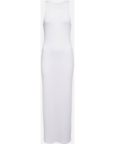 The Row Tikea Ribbed-knit Maxi Dress - White