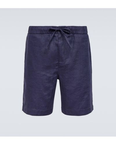 Frescobol Carioca Felipe Linen And Cotton Shorts - Blue