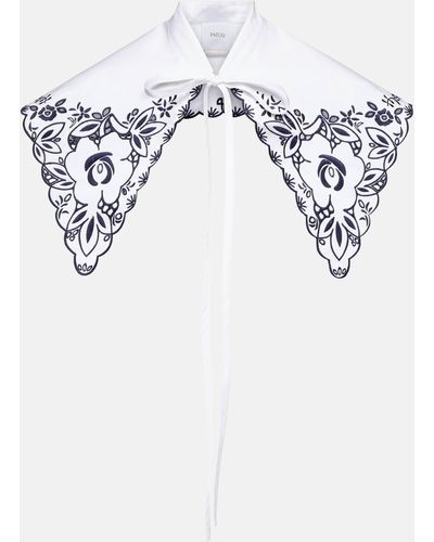 Patou Embroidered Cotton Poplin Collar - White