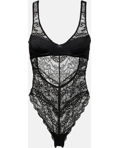 Versace Greca Lace Bodysuit - Black