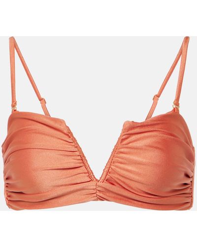 JADE Swim Calla Bandeau Bikini Top - Orange