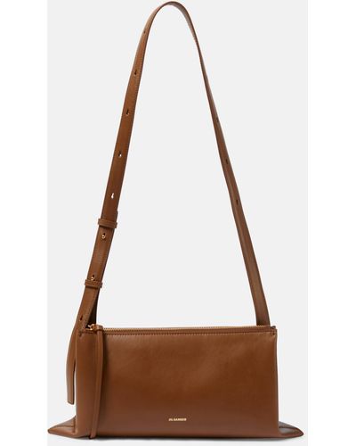 Jil Sander Empire Small Leather Shoulder Bag - Brown
