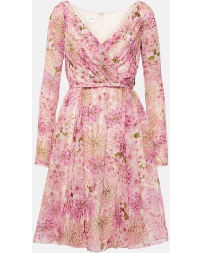 Giambattista Valli Printed Silk Georgette Minidress - Pink