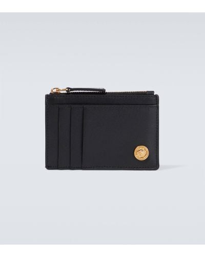 Versace Medusa Zipped Leather Card Holder - Black