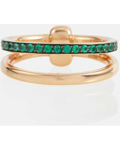 Pomellato Together 18kt Rose Gold Ring With Emeralds - Multicolour
