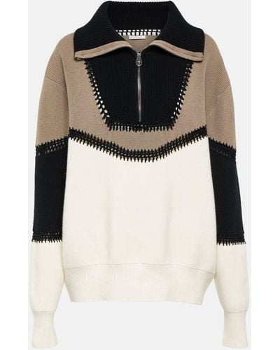 Chloé Half-zip Wool And Cashmere Sweater - Black