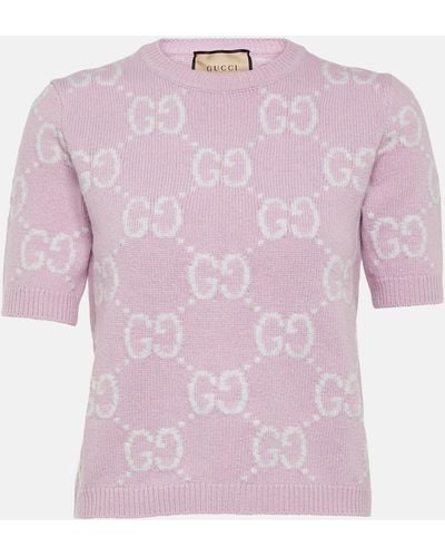 Gucci GG Wool Top - Pink