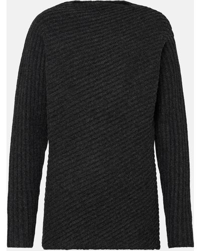 Totême Twisted Rib-knit Wool Sweater - Black
