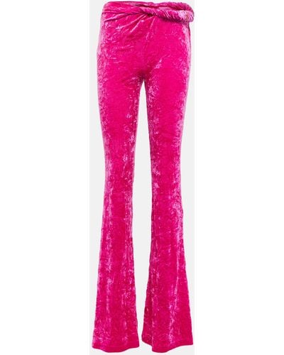 Versace Flared Velvet Pants - Pink