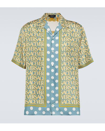 Versace Print Silk Shirt - Yellow