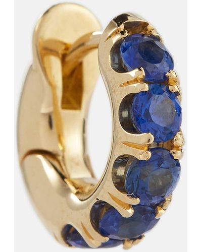 Spinelli Kilcollin Mini Macro Hoop 18kt Yellow Gold Single Earring With Sapphires - Blue