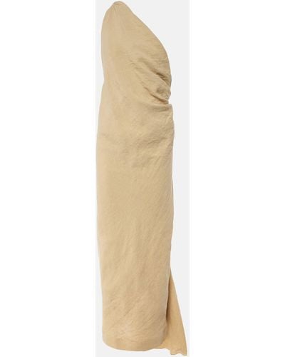 TOVE Riya Draped Linen Maxi Dress - Natural