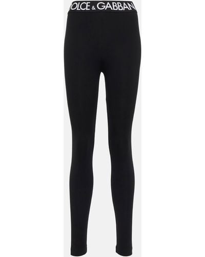 Dolce & Gabbana Logo Cotton-blend leggings - Black