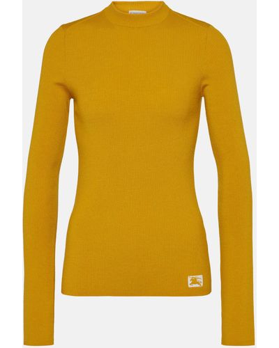 Burberry Ekd Wool-blend Sweater - Yellow