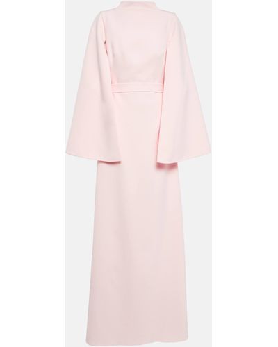 Safiyaa Cape-detail Crepe Gown - Pink