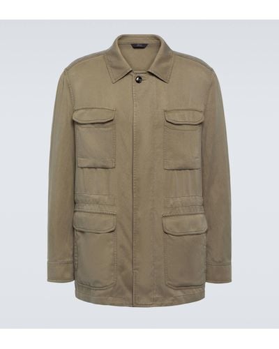 Brioni Silk And Linen Jacket - Green