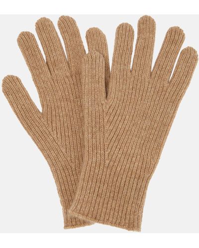 Totême Ribbed-knit Cashmere Gloves - Natural