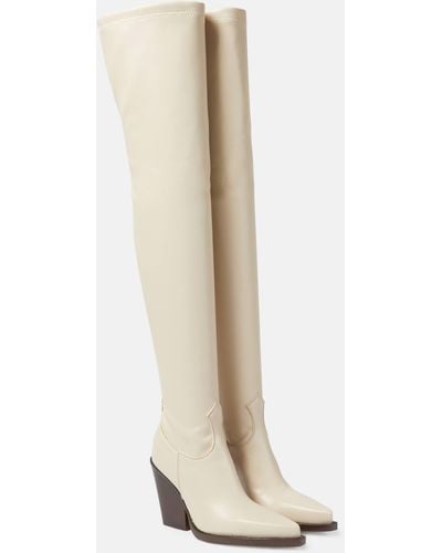 Paris Texas Vegas Faux Leather Over-the-knee Boots - White