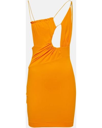 Nensi Dojaka Cutout Ruched Minidress - Orange