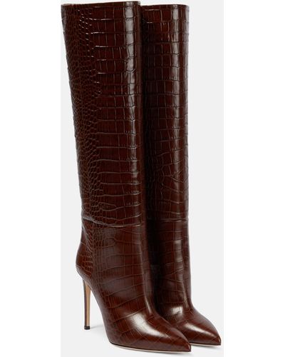 Paris Texas Snake-effect Leather Knee-high Boots - Brown