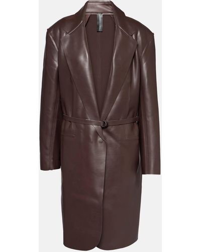 Norma Kamali Oversized Faux Leather Jacket - Brown