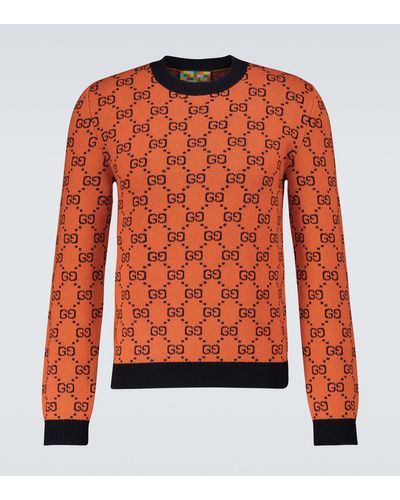 Gucci GG Multicolour Crewneck Sweater - Orange