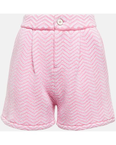 Barrie Cashmere And Cotton-blend Boucle Shorts - Pink
