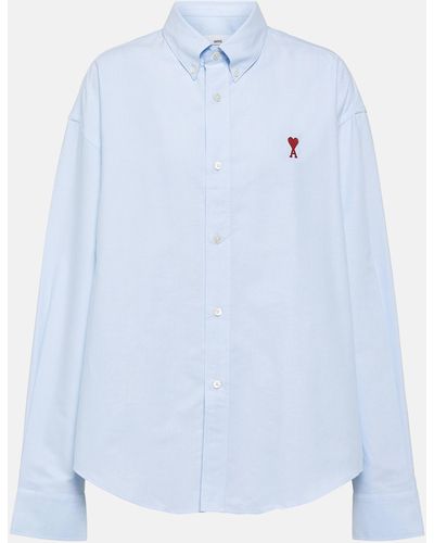 Ami Paris Oversized Cotton Shirt - Blue