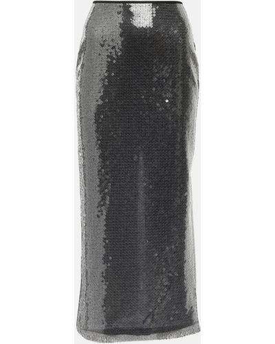 David Koma Sequined Midi Skirt - Grey